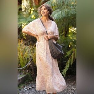 World Market Empire Waist Boho Maxi Dress Cover Up Size L/XL